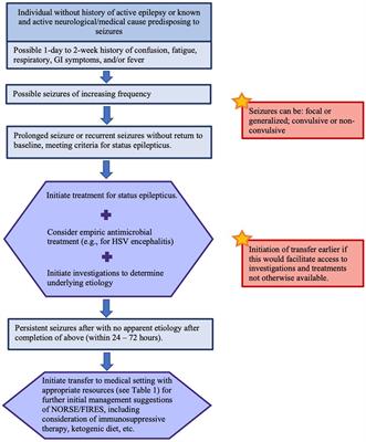 Early identification of NORSE and transfer to care setting with appropriate supports: A proposed algorithm